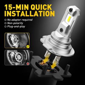 6000K 2PCS LED High Low Beam Conversion Kit H7 Bulbs 88000LM 110W Super Bright