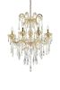 35" Tall" Luminere" 8 LED Light Chandelier with Crystals, Matte Gold and Crystal
