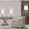 Modern Farmhouse 3-Pack Table and Floor Lamp Set; Wood