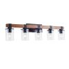 5-Light E26 Bulb Bathroom Lights Over Mirror, Rustic Vanity Light Fixture with Clear Glass Shade,Indoor Wall Lighting for Living Room,Bedroom,Kitchen