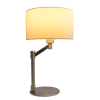 Horizon Brushed Nickel Table Lamp with On/Off Switch Curved Metal Base Linen Shade