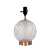 Serenity Round Ribbed Glass Lamp Base Clear Table Lamp Large Linen Shade