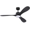 52' Smart Ceiling Fans with Lights Remote,Quiet DC Motor,Modern Black Outdoor Indoor Ceiling Fan,High CFM 6-Speed,Controlled by WIFI Alexa,APP