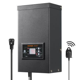 VEVOR 200W Low Voltage Landscape Transformer with Timer and Photocell Sensor, Waterproof Landscape Lighting Transformer