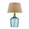 ALEX Contemporary Ocean Breeze Glass Table Lamp, Blue