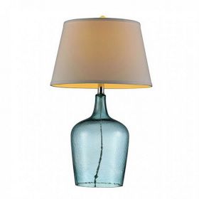 ALEX Contemporary Ocean Breeze Glass Table Lamp, Blue