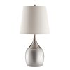 Modish Metal Table Lamp, Silver Set of 2