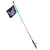 VEVOR 1 PC 3 FT Whip Light, APP & RF Remote Control Led Whip Light, Waterproof 360° Spiral RGB Chasing Lighted Whips with 2 Flags, for UTVs, ATVs