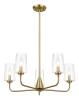 Dazzle Five Lights Chandelier With Clear Seeded Glass -Satin Brass