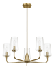 Dazzle Five Lights Chandelier With Clear Seeded Glass -Satin Brass