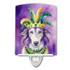 NEW Borzoi King of Mardi Gras Ceramic Night Light Compact, UL-Certified, Ideal for Bedroom, Bathroom, Nursery, Hallway, Kitchen, 6x4x3, Multicolor