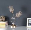 18.75" Rose Gold 2-Floral Trumpet Glam Metal Table Lamp