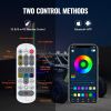 VEVOR 1 PC 3 FT Whip Light, APP & RF Remote Control Led Whip Light, Waterproof 360° Spiral RGB Chasing Lighted Whips with 2 Flags, for UTVs, ATVs