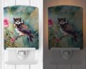 NEW Spectacled Owl Ceramic Night Light Compact, UL-Certified, Ideal for Bedroom, Bathroom, Nursery, Hallway, Kitchen, 6x4x3, Multicolor