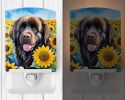 NEW Newfoundland in Sunflowers Ceramic Night Light Compact, UL-Certified, Ideal for Bedroom, Bathroom, Nursery, Hallway, Kitchen, 6x4x3, Multicolor