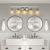 Modern 5-Light Bathroom Vanity Light Fixture - Brushed Nickel Finish with Clear Glass Shades, Perfect for Bathroom, Vanity