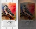 NEW Northern Hawk Owl Ceramic Night Light Compact, UL-Certified, Ideal for Bedroom, Bathroom, Nursery, Hallway, Kitchen, 6x4x3, Multicolor