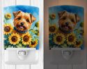 NEW Norfolk Terrier in Sunflowers Ceramic Night Light Compact, UL-Certified, Ideal for Bedroom, Bathroom, Nursery, Hallway, Kitchen, 6x4x3, Multicolor