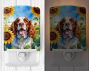 NEW Welsh Springer Spaniel in Sunflowers Ceramic Night Light Compact, UL-Certified, Ideal for Bedroom, Bathroom, Nursery, Hallway, Kitchen, 6x4x3