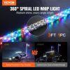 VEVOR 1 PC 3 FT Whip Light, APP & RF Remote Control Led Whip Light, Waterproof 360° Spiral RGB Chasing Lighted Whips with 2 Flags, for UTVs, ATVs