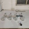 Indoor Decorative Lighting Iron Stainless Steel Crystal Bathroom Vanity Light Chrome Color 4-Light E26 Bulb Wall Lights