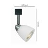 Metal Track Light with Interchangeable Round Glass Shade, Silver and White