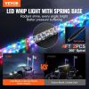VEVOR 2 PCS 4 FT Whip Light with Spring Base, Led Whip Light with APP & Remote Control, Waterproof 360° Spiral RGB Chasing Lighted Whips with 2 Flags
