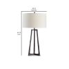 Nila 35 Inch Table Lamp, Antique Black Metal, 3 Way Switch, Drum Shade