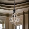 13 Inch 1 Light Chandelier, Classic Fir Wood Scrollwork, Iron, White, Black