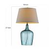 ALEX Contemporary Ocean Breeze Glass Table Lamp, Blue