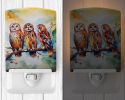 NEW Owls Ceramic Night Light Compact, UL-Certified, Ideal for Bedroom, Bathroom, Nursery, Hallway, Kitchen, 6x4x3, Multicolor