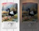 NEW Black Swan Ceramic Night Light Compact, UL-Certified, Ideal for Bedroom, Bathroom, Nursery, Hallway, Kitchen, 6x4x3, Multicolor