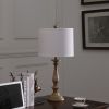 27.5" In Coastal Wood Effect Polyresin Table Lamp