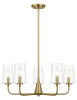 Dazzle Five Lights Chandelier With Clear Seeded Glass -Satin Brass