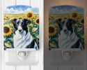 NEW Borzoi in Sunflowers Ceramic Night Light Compact, UL-Certified, Ideal for Bedroom, Bathroom, Nursery, Hallway, Kitchen, 6x4x3, Multicolor