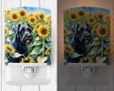 NEW Giant Schnauzer in Sunflowers Ceramic Night Light Compact, UL-Certified, Ideal for Bedroom, Bathroom, Nursery, Hallway, Kitchen, 6x4x3, Multicolor
