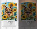 NEW Belgian Tervuren in Sunflowers Ceramic Night Light Compact, UL-Certified, Ideal for Bedroom, Bathroom, Nursery, Hallway, Kitchen, 6x4x3