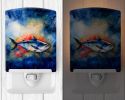 NEW Bluefin Tuna Ceramic Night Light Compact, UL-Certified, Ideal for Bedroom, Bathroom, Nursery, Hallway, Kitchen, 6x4x3, Multicolor