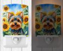 NEW Yorkshire Terrier in Sunflowers Ceramic Night Light Compact, UL-Certified, Ideal for Bedroom, Bathroom, Nursery, Hallway, Kitchen, 6x4x3