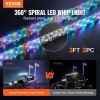 VEVOR 2 PCS 3 FT Whip Light, APP & RF Remote Control Led Whip Light, Waterproof 360° Spiral RGB Chasing Lighted Whips with 4 Flags, for UTVs, ATVs