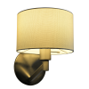 Nebula Brushed Nickel Base Wall Lamp with Rotary Switch White Fabric Shade