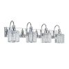Indoor Decorative Lighting Iron Stainless Steel Crystal Bathroom Vanity Light Chrome Color 4-Light E26 Bulb Wall Lights