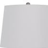 25 Inch Set of 2 Artisanal Ceramic Accent Table Lamp, Fluted, Grayed Black