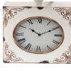 Clock Design Metal Table Lamp with Tapered Shade,White and Beige