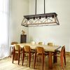 Farmhouse Chandeliers With 5 Bulbs For Dining Room Walnut (NEW SKU :W1340P206631)