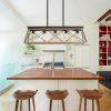 Farmhouse Chandeliers With 5 Bulbs For Dining Room Walnut (NEW SKU :W1340P206631)