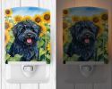 NEW Puli in Sunflowers Ceramic Night Light Compact, UL-Certified, Ideal for Bedroom, Bathroom, Nursery, Hallway, Kitchen, 6x4x3, Multicolor