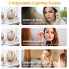 19Inch Large Round Vanity Makeup Mirror With LED Halo Light 3 Lighting Colors Dimmable Brightness Touch Control 360° Rotation