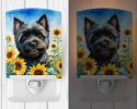 NEW Cairn Terrier in Sunflowers Ceramic Night Light Compact, UL-Certified, Ideal for Bedroom, Bathroom, Nursery, Hallway, Kitchen, 6x4x3, Multicolor