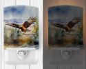 NEW Hawk Ceramic Night Light Compact, UL-Certified, Ideal for Bedroom, Bathroom, Nursery, Hallway, Kitchen, 6x4x3, Multicolor